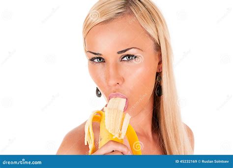 La Femme Sexy Mange La Banane Image stock Image du blonde sensualité 45232169