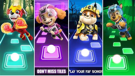 Paw Patrol 🐾 Pups Marshall 🆚 Skye 🆚 Rubble 🆚 Chase Tiles Hop Edm