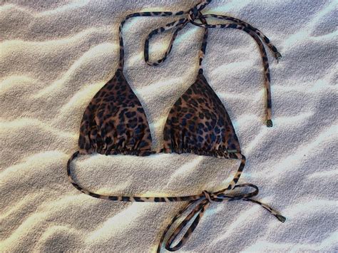 Serenibikini Leopard Print Triangle Bikini Top Sizes Xs Thru Xl Etsy