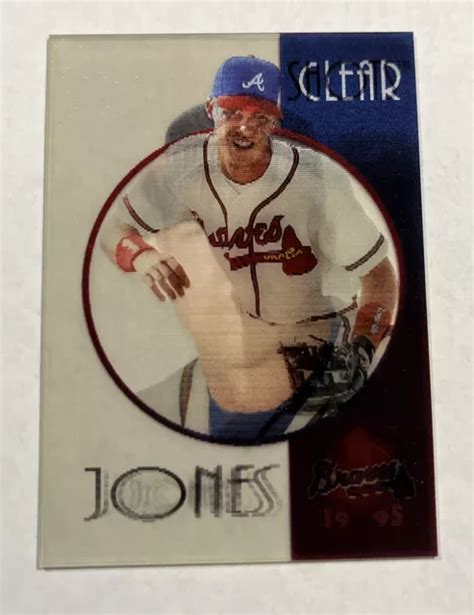 1995 PINNACLE CHIPPER Jones Clear Shots Insert 3D Atlanta Braves