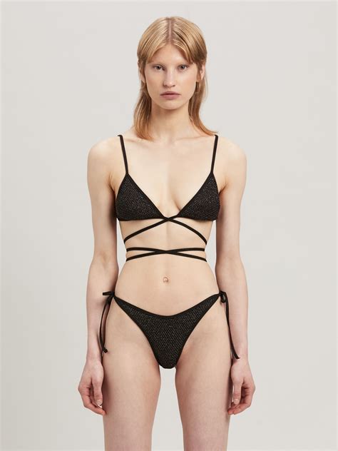 Lurex Triangle Bikini Top In Black Palm Angels Official