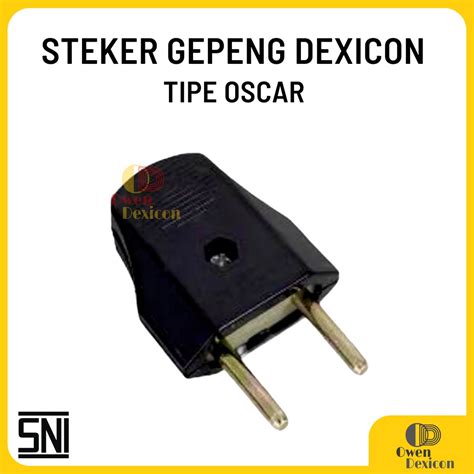 Jual STEKER GEPENG BIASA HITAM PUTIH DEXICON COLOKAN LISTRIK 1 PHASE