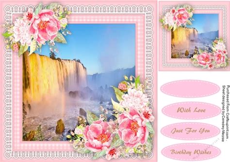 Beautiful Waterfall and Roses - CUP778967_1398 | Craftsuprint