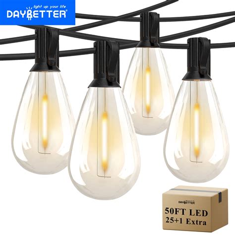 DAYBETTER S14 Outdoor String Lights With 25 Shatterproof Vintage