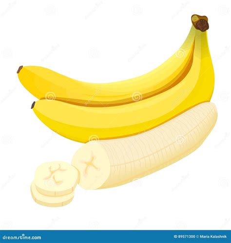 Banana Bananas Frescas Maduras Isoladas No Fundo Branco Ilustra O Do