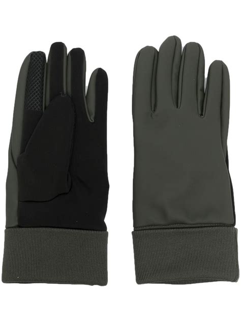 Rains Ribbed Detail Gloves Farfetch