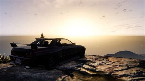 HD Wallpaper GTA Online Gtr R32 Sunset Los Santos Mount Chiliad