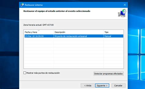 Cómo crear un punto de restauración en Windows