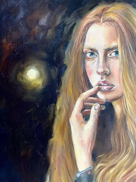 Oil Woman Portrait Oil Painting Original Art Serenity Female Portrait