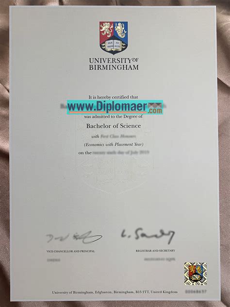 Where To Buy The University Of Birmingham Fake Certificate Buy Fake