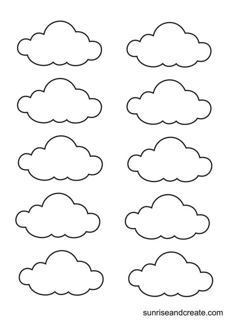 Free Printable Cloud Templates Sunrise And Create