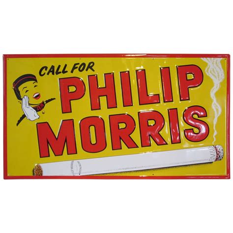 Vintage Philip Morris Cigarette Advertising Sign At Stdibs Call For