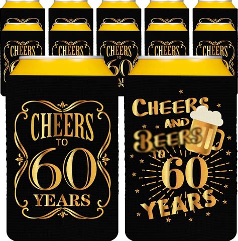 Amazon Pcs Th Birthday Can Cooler Sleeves Blue And Gold Th