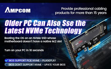 AMPCOM M 2 NVME SSD To PCIE Adapter Card 40Gbps SSD PCI X4 3 0 Adapter