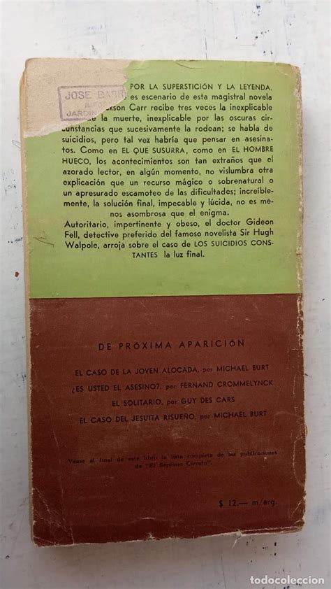 El Séptimo Círculo Nº 94 John Dickson Carr Comprar Libros De Terror Misterio Y Policíaco