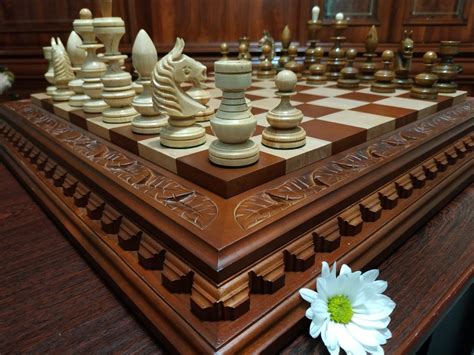 Games & Puzzles Chess Chess pieces wood Chess Set wooden chess pieces Chess Handmade chess ...