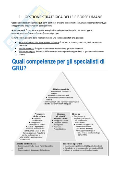 Concetti Appunti Di Gestione Delle Risorse Umane