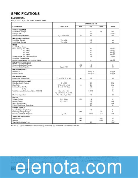 Opa Datasheet Pdf Kb Burr Brown Pobierz Z Elenota Pl