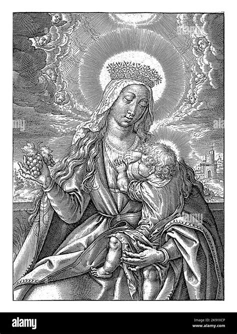 Marie Allaitent L Enfant Du Christ Hieronymus Wierix 1563 Avant