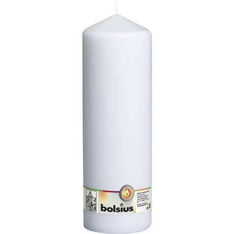 Bolsius Pillar Candles White 300mm By 98mm 150 Hours Long Burn Candles