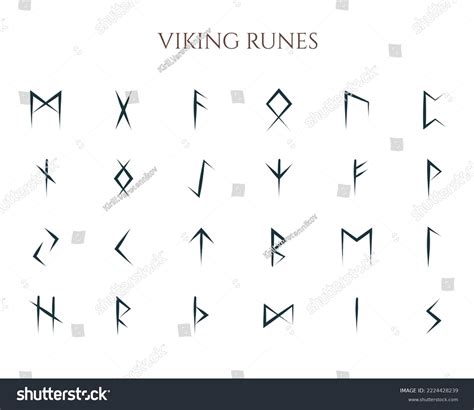 Viking Runes Isolated Set 24 Alphabet Stock Vector (Royalty Free ...