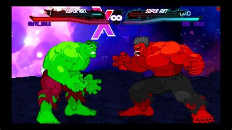 Hulk Vs Red Hulk Marvel Mugen Youtube