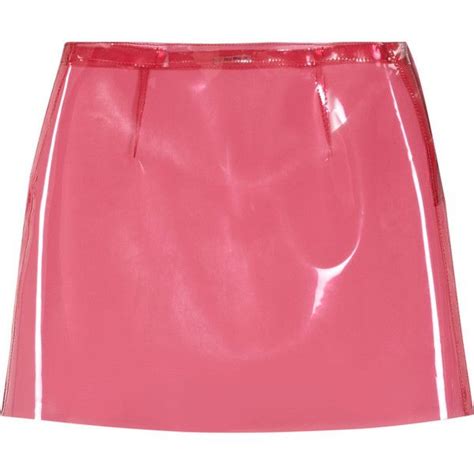 Miu Miu A Line Vinyl Mini Skirt Found On Polyvore Featuring Skirts