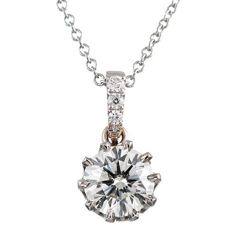 Platinum 1.00 Carat Diamond Solitaire Pendant - Fourtané