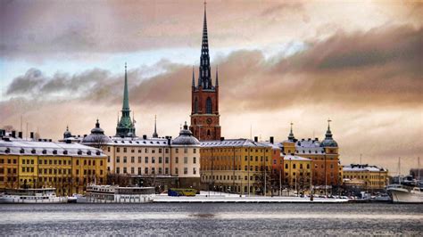 City Snow Stockholm Sweden Landscape Photography Hd Wallpaper Preview