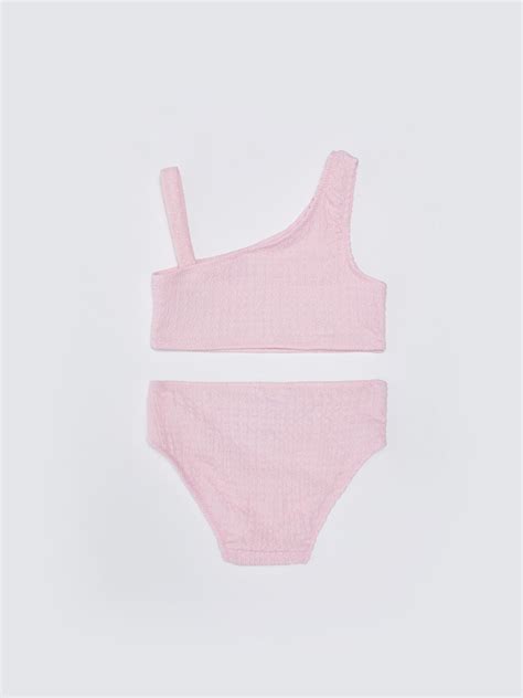 PEMBE Kendinden Desenli Kız Çocuk Bikini S3DQ86Z4 SX3 LCW
