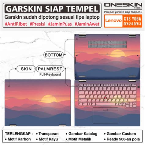 Jual Garskin Sticker Laptop Lenovo Thinkpad X13 Yoga Gen 2 3 Skin Full Body Cover Kota