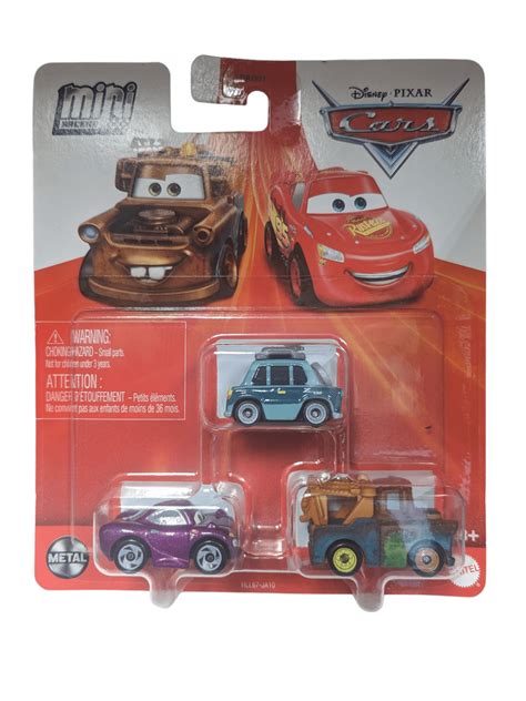 Disney Pixar Cars Mini Racers 3 Pack Professor Z Mater Holley