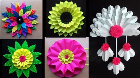 Beautiful Wall Decor Ideas Easy Paper Flower Wall Hanging Ideas