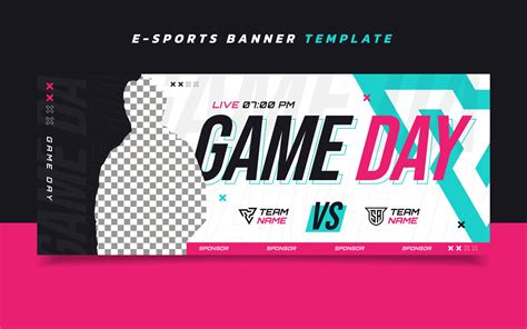 Game Day Esports Gaming Banner Template With Logo For Social Media