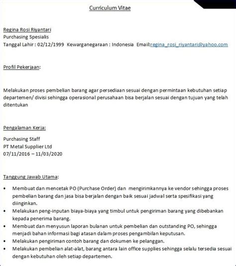 Cek Contoh Cv Staff Gudang Terbaru