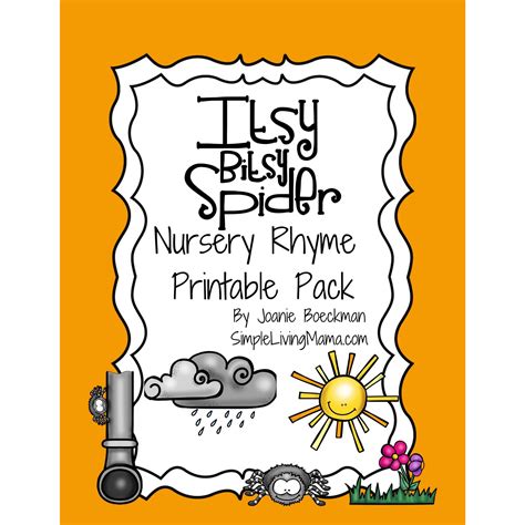 Itsy Bitsy Spider Nursery Rhyme Printable Pack - Simple Living Mama