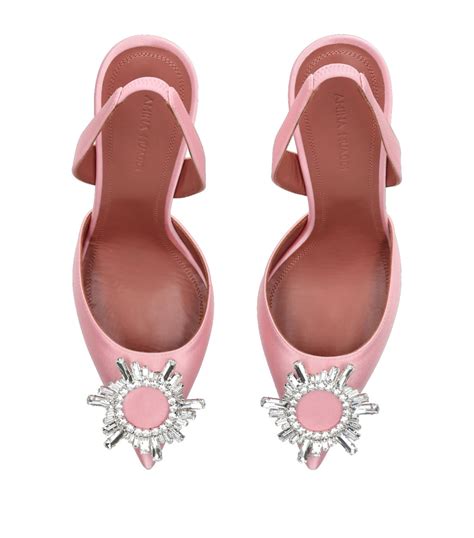 Amina Muaddi Pink Satin Begum Slingback Pumps 95 Harrods UK