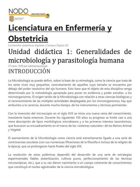 Generalidades De Microbiología Y Parasitología Humana Pdf Microbiología Biología