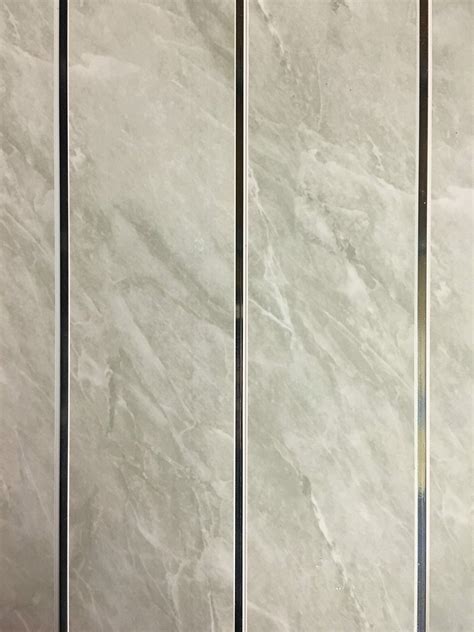 Buy Dbsgrey Marble Chrome Strip Bathroom Wall Panels Pvc Cladding