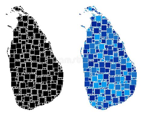 Dot Sri Lanka Island Map With Blue Version Stock Vector Illustration