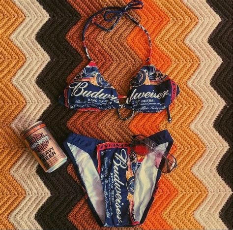 RARE VINTAGE BUDWEISER 90s High Cut BIKINI SWIMSUIT B Gem