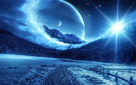 wallpaper winter, night, mountains HD : Widescreen : High Definition ...