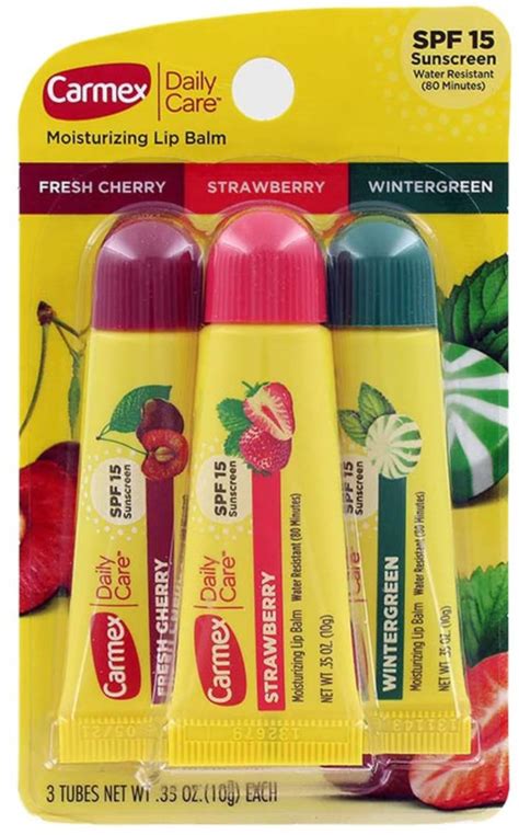 Набор бальзамов для губ Carmex 3-Pack: Tubes (Cherry, Strawberry ...