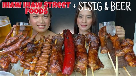 IHAW IHAW STREET FOODS PORK SISIG MUKBANG MUKBANG PHILIPPINES