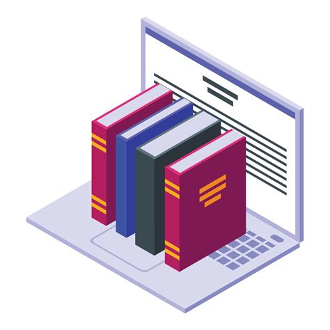 Digital Bookstore Icon Isometric Style 15628037 Vector Art At Vecteezy