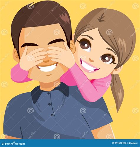 Daughter Hugging Dad Fathers Day Stock Vector Illustration Of