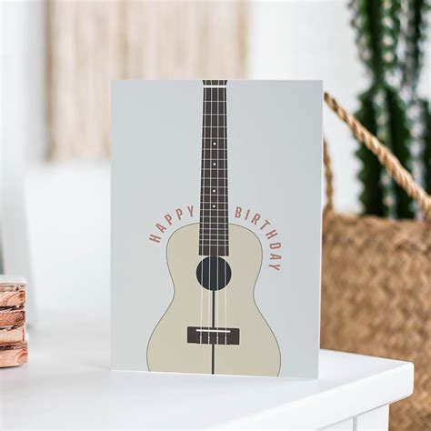 Ukulele Birthday Card Ukulele Player Card For Musician Reverb