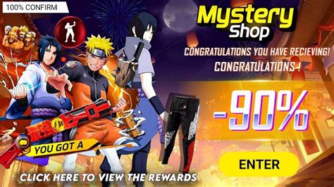 FREE FIRE X NARUTO EVENT MYSTERY SHOP NEXT MYSTERY SHOP EVENT FREE