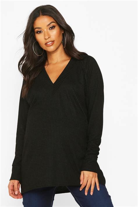 Maternity Rib Knit Tunic Jumper Boohoo