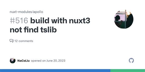 Build With Nuxt3 Not Find Tslib Issue 516 Nuxt Modules Apollo GitHub